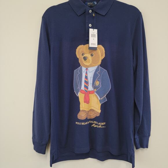 NWT Ralph Lauren Teddy Long Sleeve Polo Navy Small - Picture 3 of 12